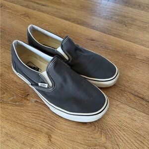 Vans Slip-On Canvas Loafers in Charcoal Gray